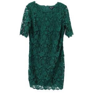 Chadwicks Emerald Green Lace Midi Dress sz 14